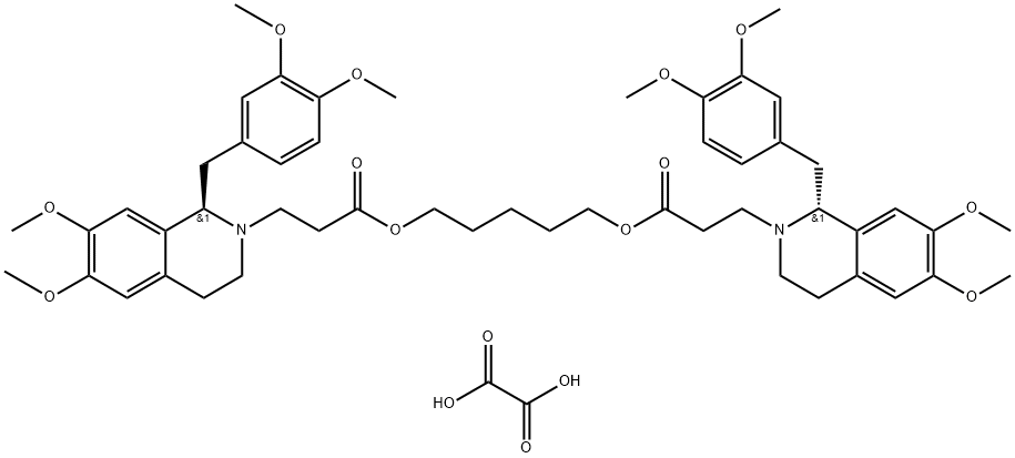 (1R,1'R)-2,2'-(3,11-Dioxo-4,10-dioxatridecamethylene)-bis-(1,2,3,4-tetrahydro-6,7-dimethoxy-1-veratrylisoquindline) - डायऑक्सालेट