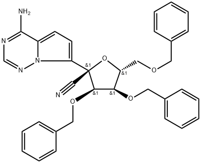 (2R,3R,4R,5R)-2-(4-aminopyrrolo[2,1-f][1,2,4]triazin-7-yl)-3,4-bis(benzyloxy)-5-(( बेंझिलॉक्सी)मिथाइल)टेट्राहायड्रोफुरन-2-कार्बोनिट्रिल
