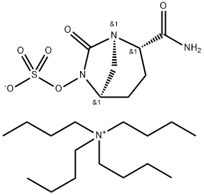 1-ब्युटामिनियम, N,N,N-ट्रिब्यूटिल-, (1R,2S,5R)-2-(एमिनोकार्बोनिल)-7-ऑक्सो-1,6-डायझाबायसायक्लो[3.2.1]ऑक्टो-6-yl सल्फेट