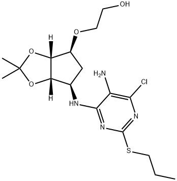 2-(((3aR,4S,6R,6aS)-6-((5-amino-6-chloro-2-(propylthio)pyrimidin-4-yl)amino)-2,2-dimethyltetrahydro-3aH-सायक्लोपेंटा[ d][1,3]dioxol-4-yl)oxy) इथेनॉल