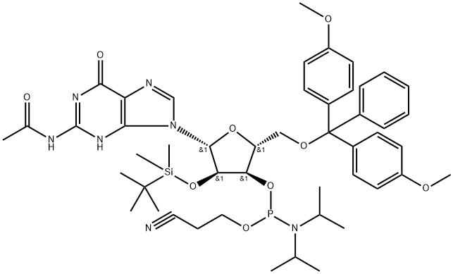 2'-O-[(tert-butyl)dimethylsilyl]-N-acetylguanosine-3'-(2-cyanoethyl-N,N-diisopropyl)फॉस्फोरामिडाइट
