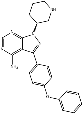 3-(4-फेनोक्सी-फिनाइल)-1-पाइपरीडिन-3-yl-1H-पायराझोलो[3,4-d]पायरीमिडिन-4-यलामाइन