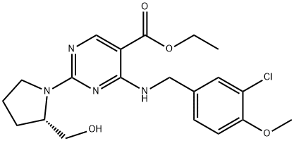 5-PyriMidinecarboxylic acid,4-[[(3-chloro-4-Methoxyphenyl)Methyl]aMino]-2-[(2S)-2-(hydroxyMethyl)-1-pyrrolidinyl]-, इथाइल एस्टर
