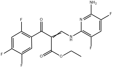 बेंझिनेप्रोपॅनोइक ऍसिड, α-[[(6-amino-3,5-difluoro-2-pyridinyl)amino]methylene]-2,4,5-trifluoro-β-oxo-, इथाइल एस्टर