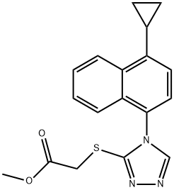मिथाइल 2-(4-(4-सायक्लोप्रोपिलनाफ्थालेन-1-yl)-4H-1,2,4-ट्रायझोल-3-yl)थियो)एसीटेट