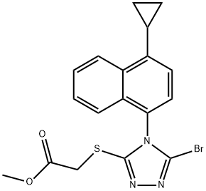 मिथाइल 2-(5-ब्रोमो-4-(4-सायक्लोप्रोपाइलनाफ्थालेन-1-yl)-4H-1,2,4-ट्रायझोल-3-यल्थिओ) एसीटेट