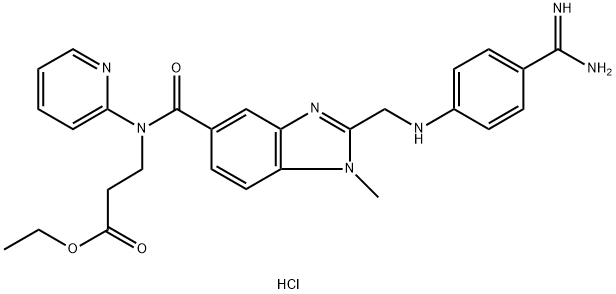 N-[2-[[[4-(Aminoiminomethyl)phenyl]amino]methyl]-1-methyl-1H-benzimidazol-5-yl]carbonyl]-N-(2-pyridinyl)-beta-alanine ethyl ester hydrochloride