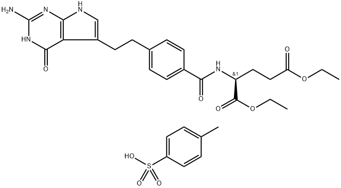 N-[4-[2-(2-Amino-4,7-dihydro-4-oxo-3H-pyrrolo[2,3-d]pyrimidin-5-yl)ethyl]benzoyl]-L-glutamic acid 1, 5-डायथिल एस्टर 4-मिथिलबेन्झेनेसल्फोनेट