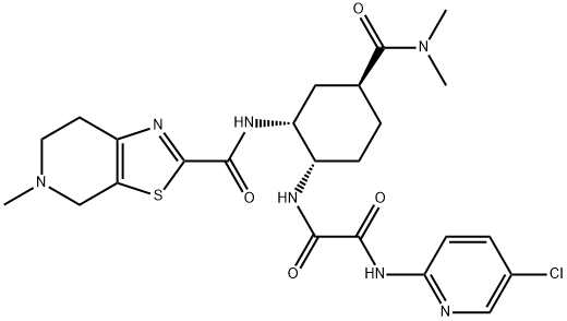 N-(5-क्लोरोपायरीडिन-2-yl)-N'-[(1S,2R,4S)-4-[(डायमेथिलामिनो)कार्बोनिल]-2-[[(5-मिथाइल-4,5,6,7- टेट्राहायड्रोथियाझोलो