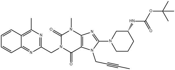 Tert-butyl((3s)-1-(7-(पण-2-yn-1-yl)-3-मिथाइल-1-((4-Methylquinazolin-2-yl)मिथाइल)-2,6-डायॉक्सो- 2,3,4,5,6,7-हेक्साहायड्रो-1h-प्युरिन-8-yl)पाइपेरिडिन-3-yl)कार्बामेट