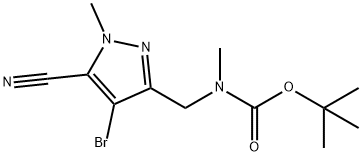 tert-butyl((4-bromo-5-cyano-1-methyl-1H-pyrazol-3-yl)मिथाइल)(मिथाइल) कार्बामेट
